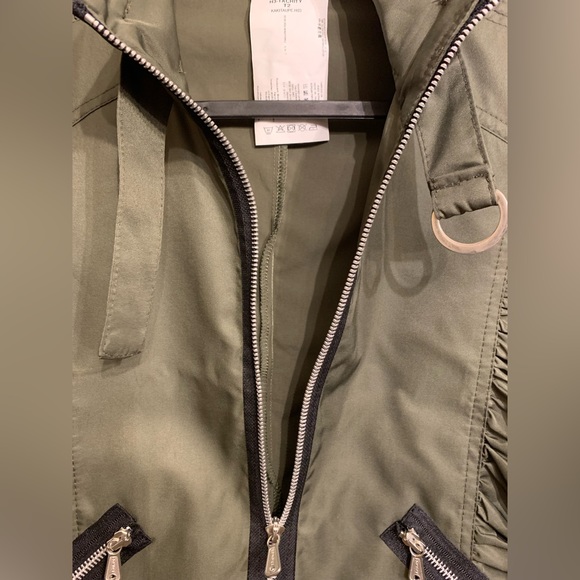 Morgan De Toi Khaki Satin Jacket Size Small - Picture 3 of 3